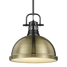  3604-L BLK-AB - Duncan Large Pendant with Rod